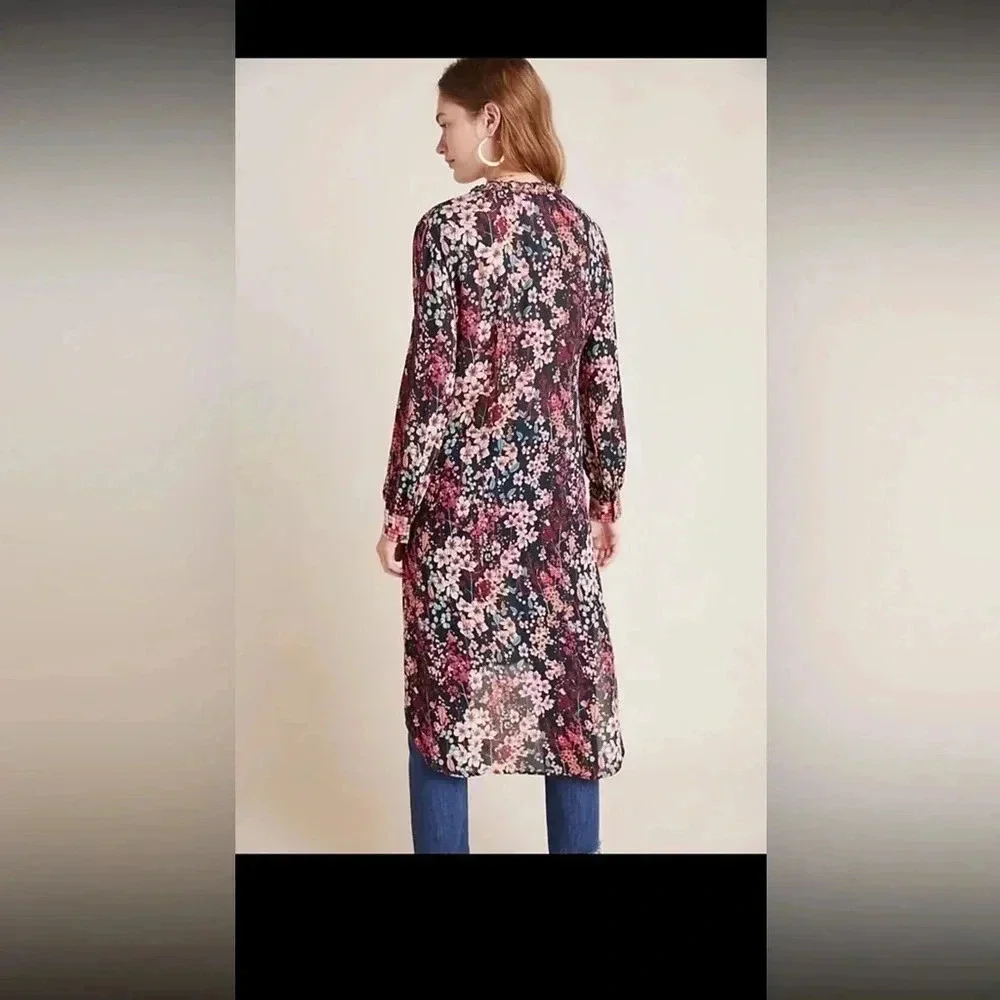 Anthropologie Bl^nk London Floral dress Size Small Floral Print Slits In Front - Picture 2 of 9